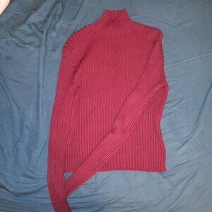 Red turtleneck crop top